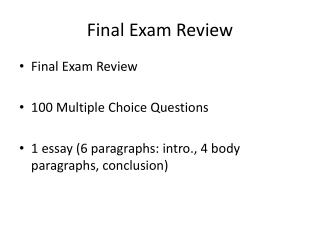 Final Exam Review