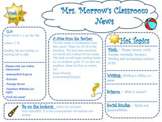 Mrs. Morrow’s Classroom News