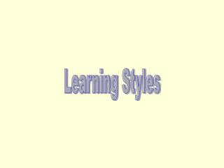 Learning Styles