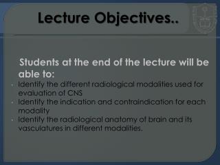 Lecture Objectives..