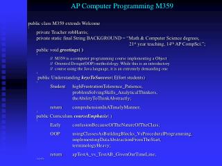 AP Computer Programming M359