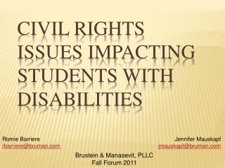 Civil Rights Issues Impacting Students with Disabilities