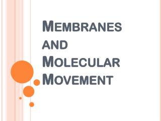 Membranes and Molecular Movement