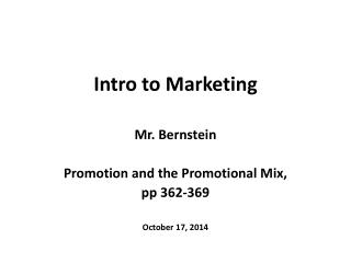 Intro to Marketing