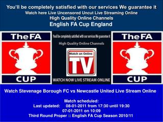 WATCH NOW Stevenage Borough FC vs Newcastle United LIVE