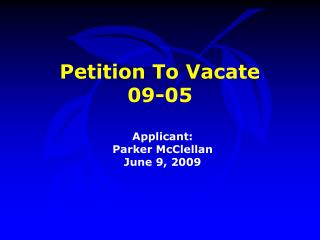 Petition To Vacate 09-05