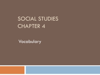 Social Studies chapter 4