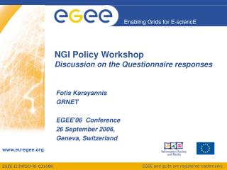 NGI Policy Workshop Discussion on the Questionnaire responses