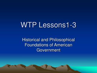 WTP Lessons1-3