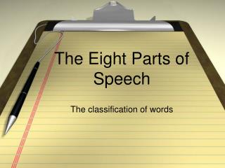 The Eight Parts of Speech