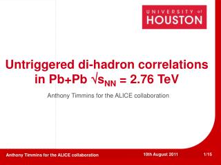 Untriggered di-hadron correlations in Pb+Pb s NN = 2.76 TeV