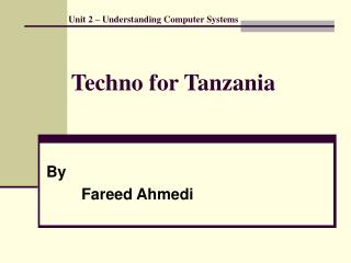 Techno for Tanzania