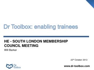 Dr Toolbox: enabling trainees