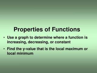 Properties of Functions