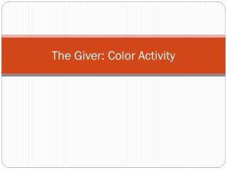 The Giver: Color Activity