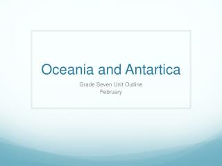 Oceania and Antartica