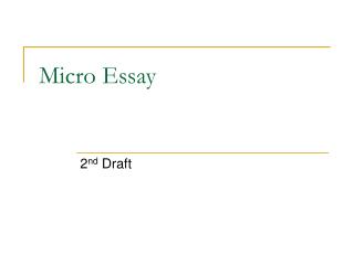 Micro Essay