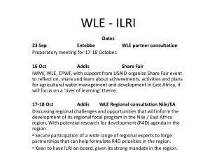 WLE - ILRI