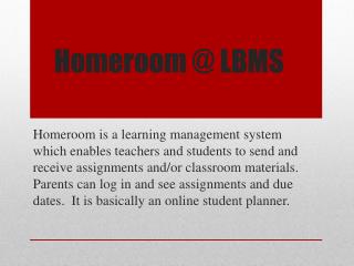 Homeroom @ LBMS