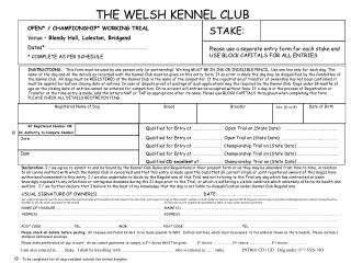 THE WELSH KENNEL CLUB