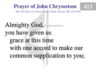 Prayer of John Chrysostom
