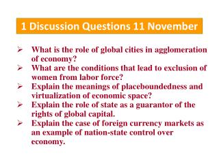 1 Discussion Questions 11 November