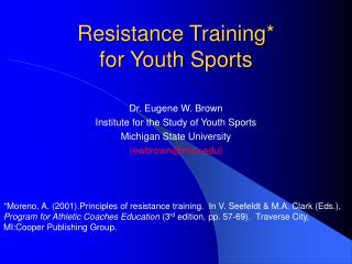 Resistance Training* for Youth Sports