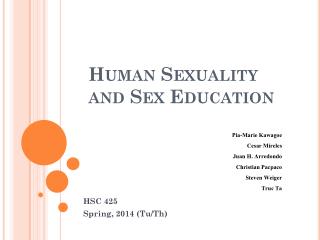 Human Sexuality and Sex Education