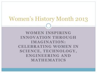 Women’s History Month 2013