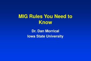 MIG Rules You Need to Know