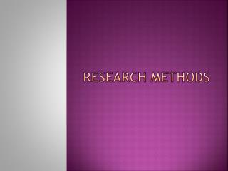 Research methods