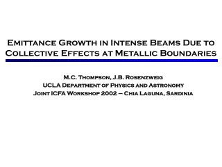 Emittance Growth in Intense Beams Due to Collective Effects at Metallic Boundaries