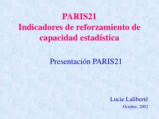 PARIS21 Indicadores de reforzamiento de capacidad estadística