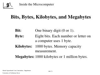 Bits, Bytes, Kilobytes, and Megabytes