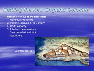 Settling the New England Colonies