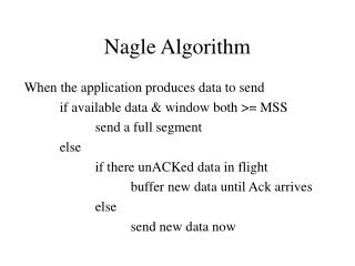 Nagle Algorithm