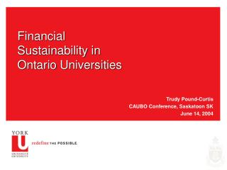 Financial Sustainability in Ontario Universities