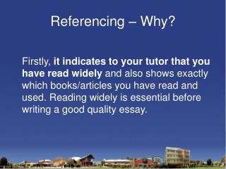 Referencing – Why?