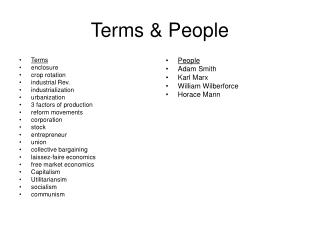 Terms &amp; People