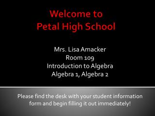 Welcome to Petal High School