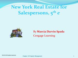 New York Real Estate for Salespersons, 5 th e