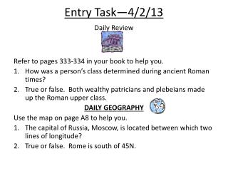 Entry Task—4/2/13