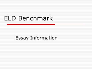 ELD Benchmark