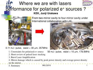 50 mJ / pulse, waist = 10  m, 178.5MHz