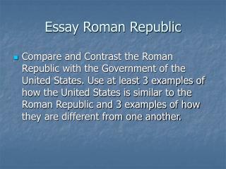 Essay Roman Republic