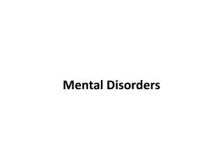 Mental Disorders