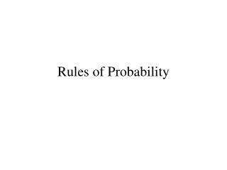 Rules of Probability