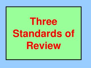 Three Standards of Review