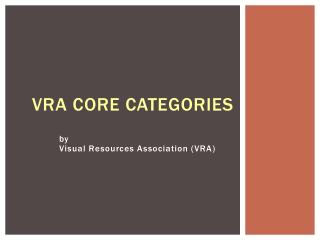 VRA Core Categories