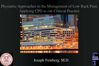 Physiatric Approaches to the Management of Low Back Pain: Applying CPG to our Clinical Practice